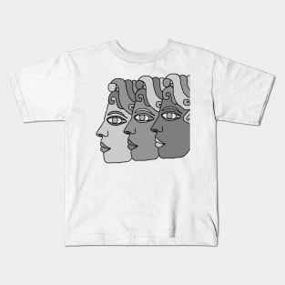 Faces in Black and White Kids T-Shirt